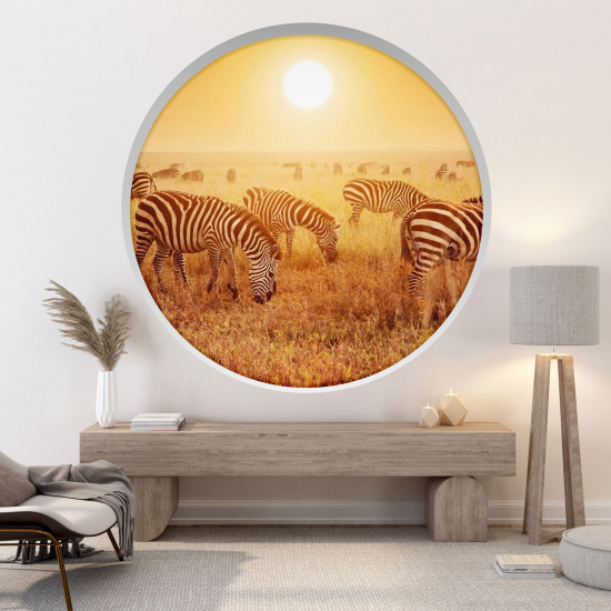 3D Wandtattoo - Optische Täuschung - Zebras