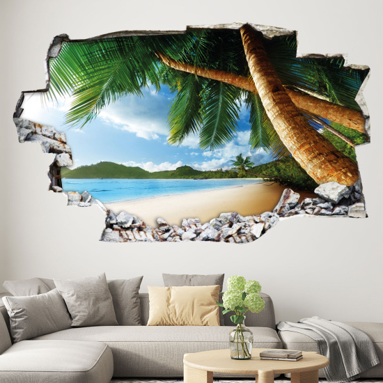3D Wandtattoo - Palmenstrand
