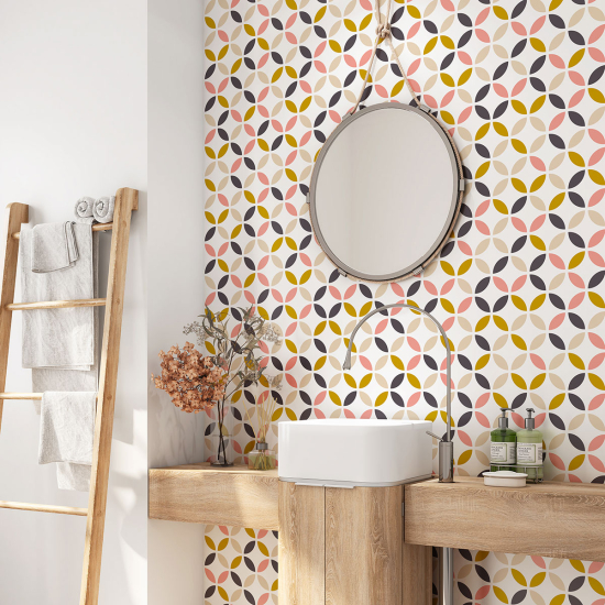 Aufkleber Badezimmer - Geometrisches Muster