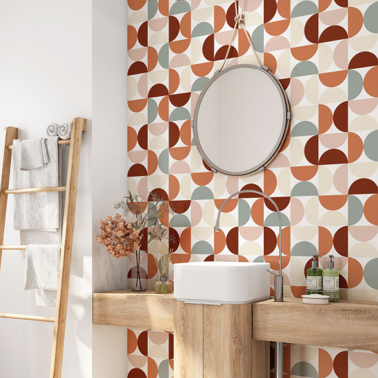 Aufkleber Badezimmer - Geometrisches Muster
