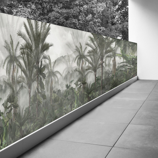 Bedruckter Sichtschutz - Optische Täuschung - 110x412 cm - Tropischer Wald