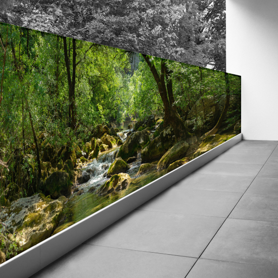 Bedruckter Sichtschutz - Optische Täuschung - 120x390 cm - Fluss