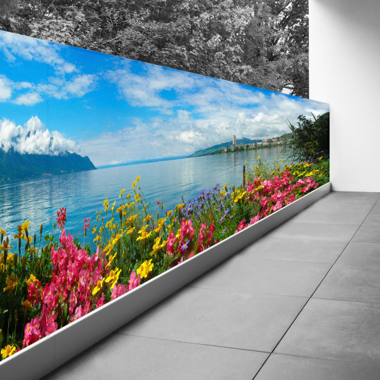 Bedruckter Sichtschutz - Optische Täuschung - 120x390 cm - Seeblick