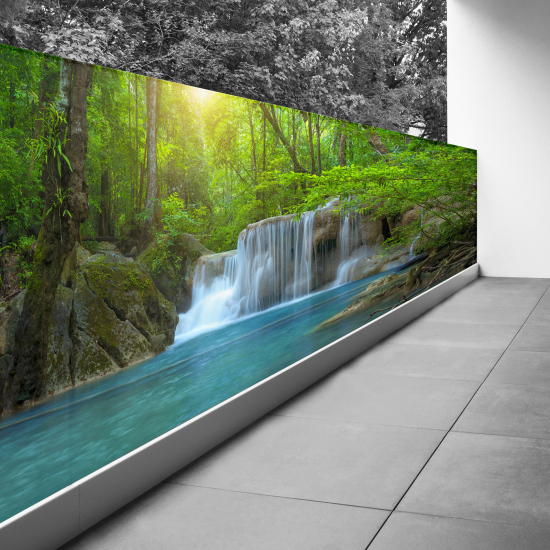 Bedruckter Sichtschutz - Optische Täuschung - 120x480 cm - Kaskaden
