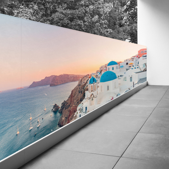 Bedruckter Sichtschutz - Optische Täuschung - 80x200 cm - Santorin