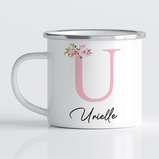 Emaille tasse personalisiert - Buchstabe U