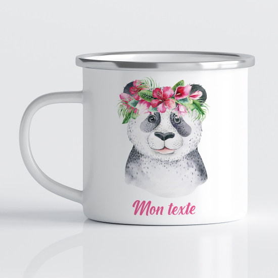 Emaille tasse personalisiert für Kinder - Panda