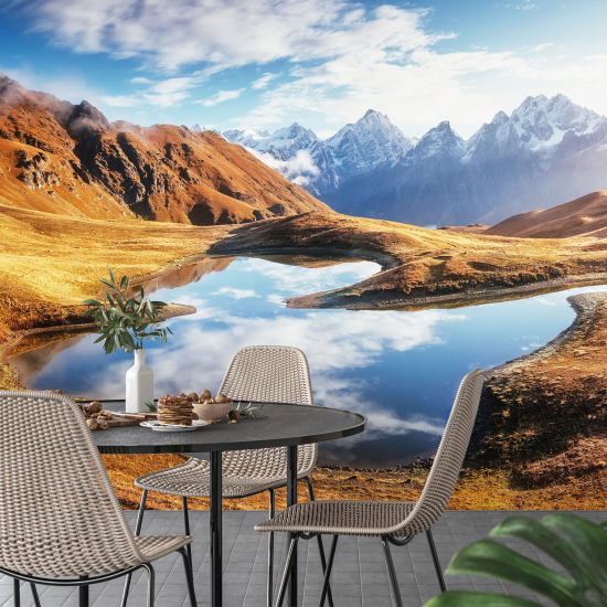 Fototapete - Fluss Berge