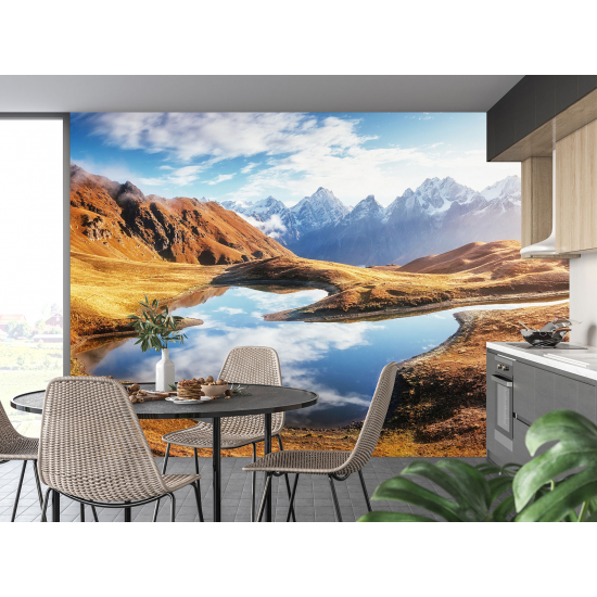 Fototapete - Fluss Berge