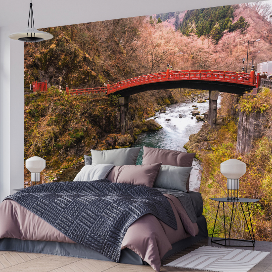 Fototapete - Flussbrücke