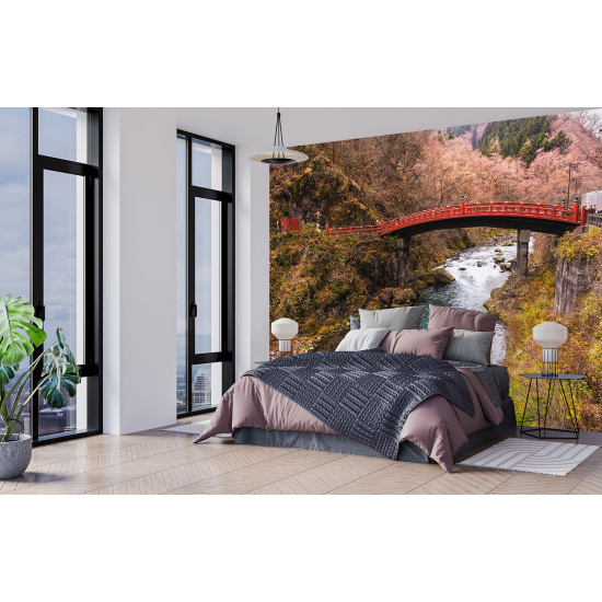 Fototapete - Flussbrücke