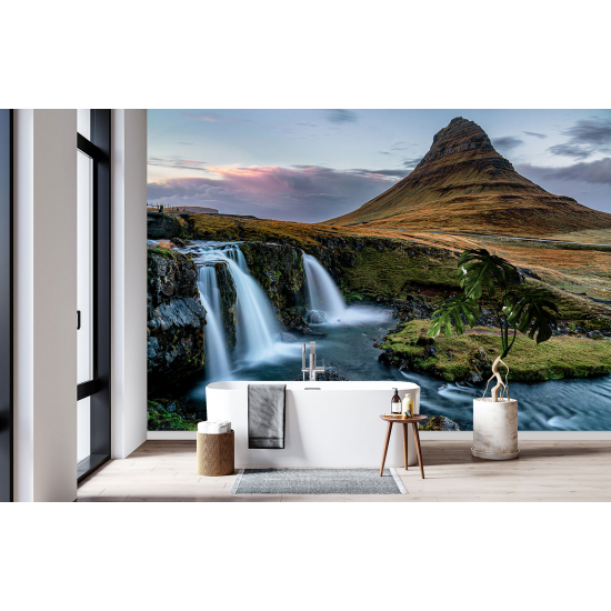 Fototapete - Kaskaden Kirkjufell Island