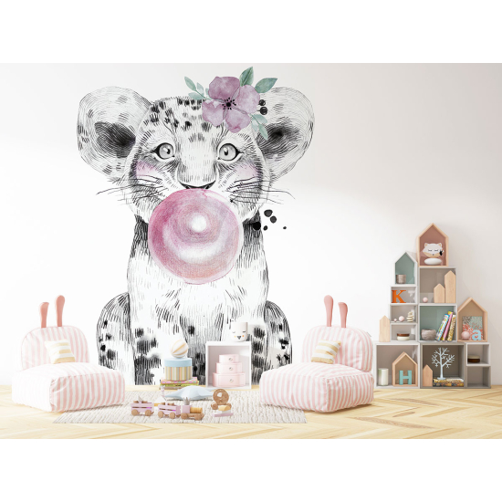 Fototapete Kinderzimmer - Löwe Kaugummi