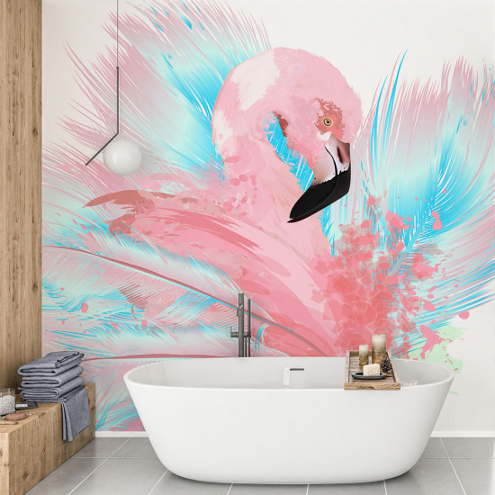 Fototapete - Rosa Flamingo