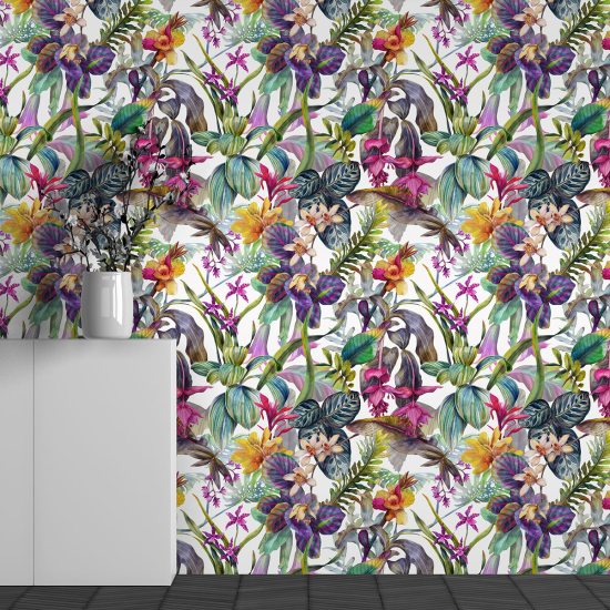 Fototapete - Tropische Blumenmuster