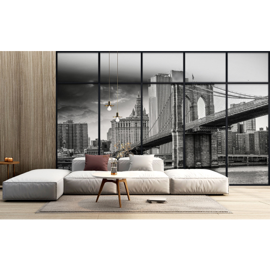 Fototapeten 3D Optische Täuschung - Brooklyn-Brücke