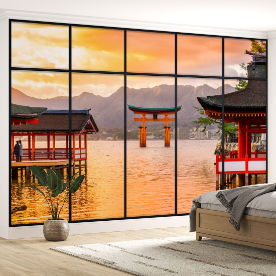 Fototapeten 3D Optische Täuschung - Japanische Tempel