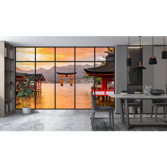 Fototapeten 3D Optische Täuschung - Japanische Tempel