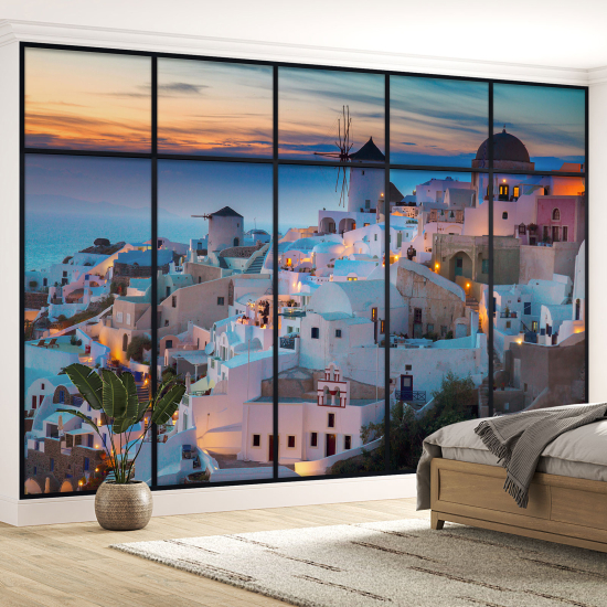 Fototapeten 3D Optische Täuschung - Santorin
