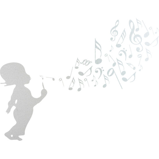 Glastattoo - Musiknoten Kind