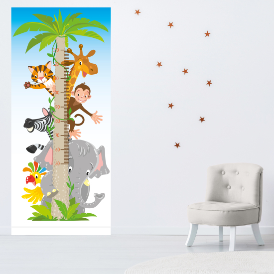 Kindermesslatte Wandtattoo - Dschungeltiere