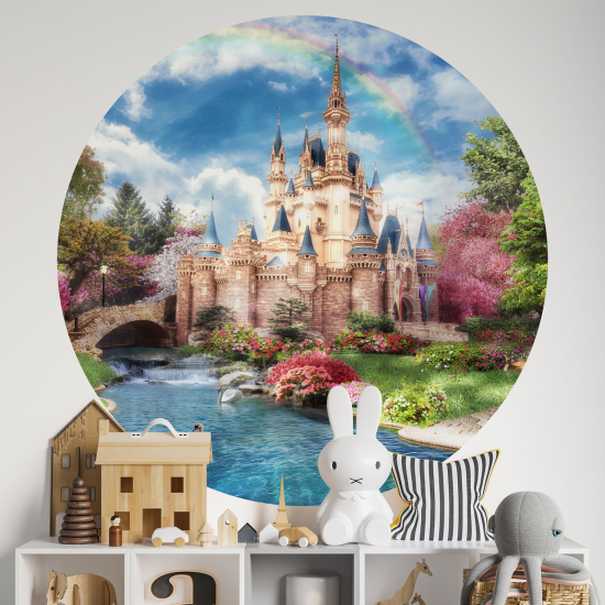 Kinderzimmer Wandtattoo rund - Schloss