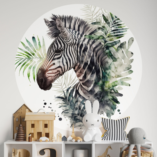Kinderzimmer Wandtattoo rund - Zebra