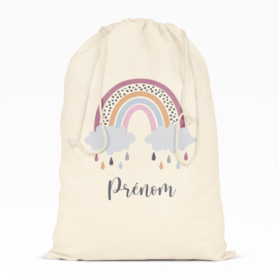 Kordelzugbeutel Kind personalisiert - Regenbogen
