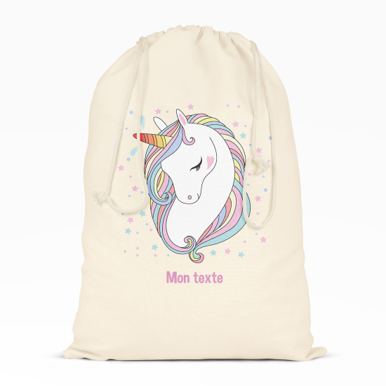 Kordelzugbeutel Kind personalisiert - Schöne Einhorn