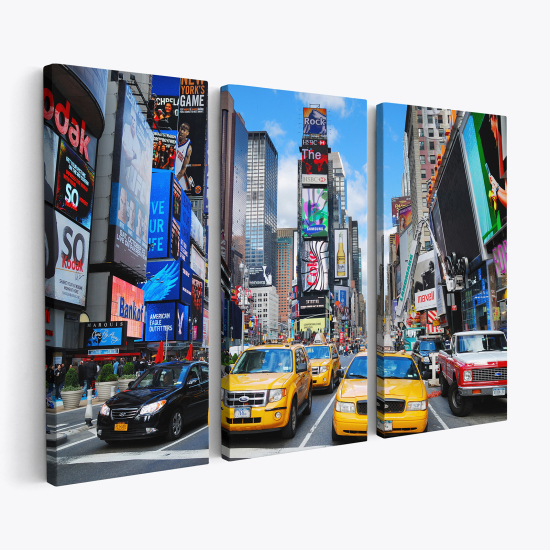 Leinwandbild 3-teilig - New Yorker Taxis