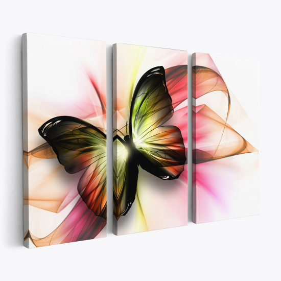 Leinwandbild 3-teilig - Schmetterlingsdesign