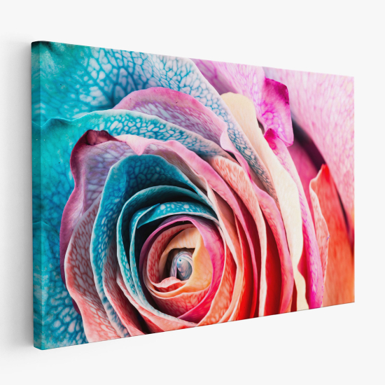 Leinwandbild - Bunte Rose
