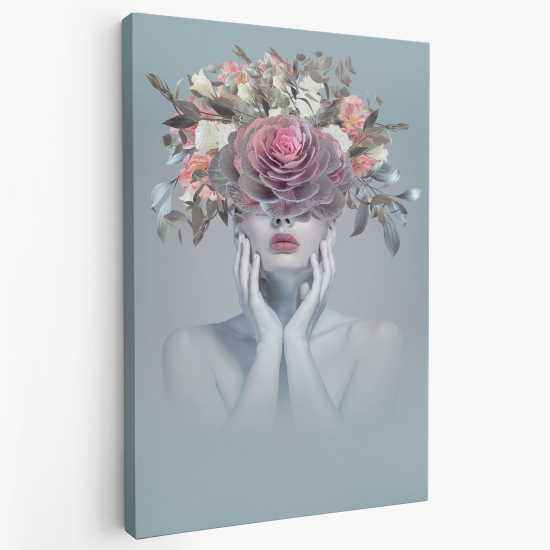 Leinwandbild - Frau Blumen