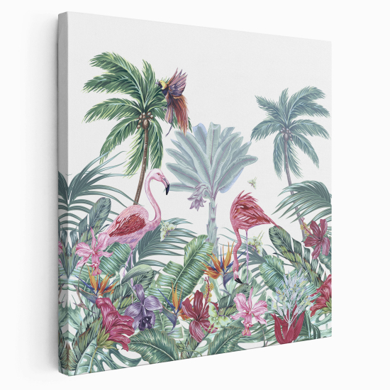 Leinwandbild für Kinderzimmer - Rosa Flamingos