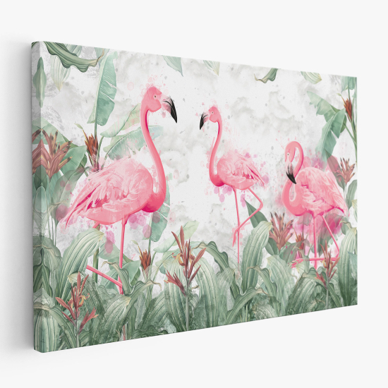 Leinwandbild für Kinderzimmer - Rosa Flamingos