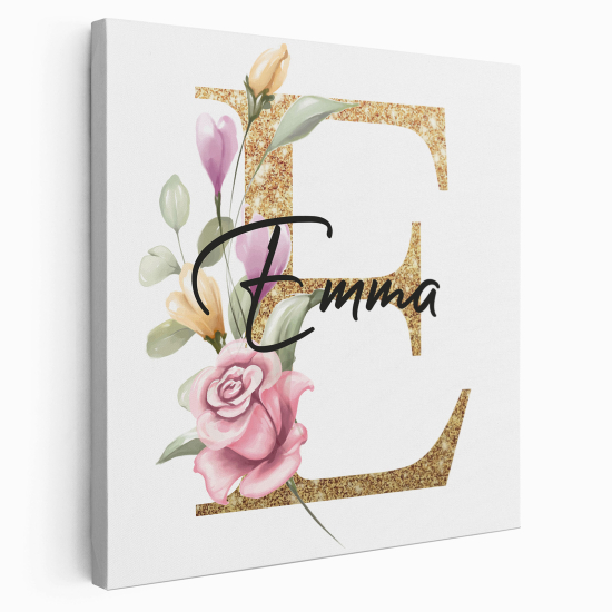 Leinwandbild mit Monogramm - Buchstabe E