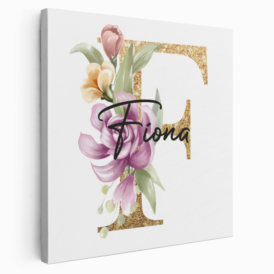 Leinwandbild mit Monogramm - Buchstabe F