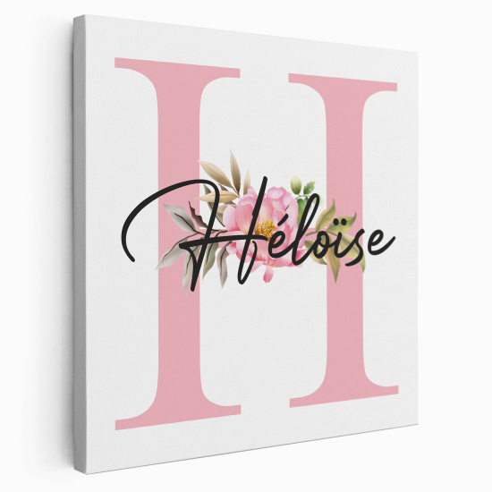 Leinwandbild mit Monogramm - Buchstabe H