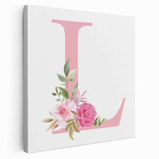 Leinwandbild mit Monogramm - Buchstabe L