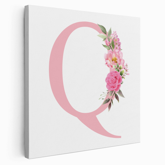 Leinwandbild mit Monogramm - Buchstabe Q
