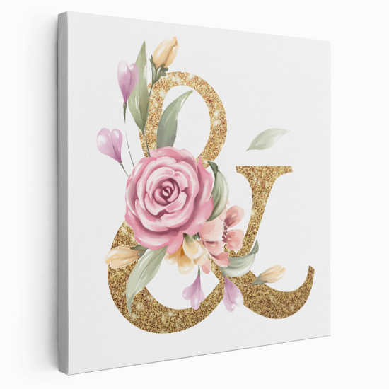 Leinwandbild mit Monogramm - Zeichen &