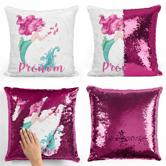 Personalisierte Kissen mit Wendepailletten - Sirene