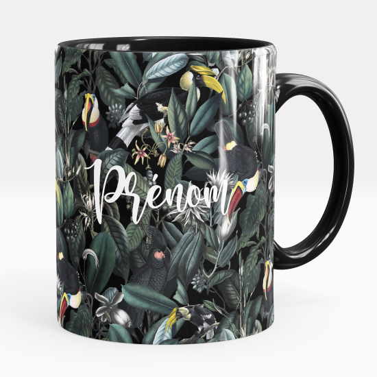 Personalisierte Tasse - Blumen Vögel