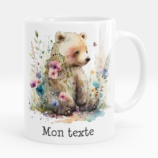 Personalisierte Tasse - Blumenbär