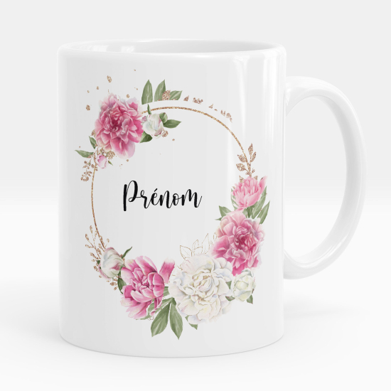 Personalisierte Tasse - Blumenkranz