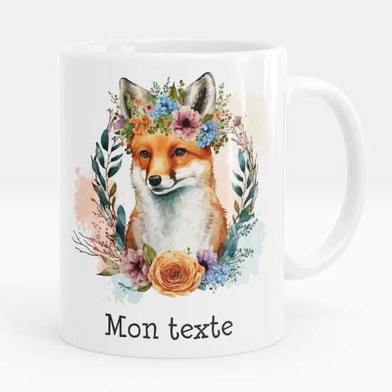 Personalisierte Tasse - Fuchs Blumen