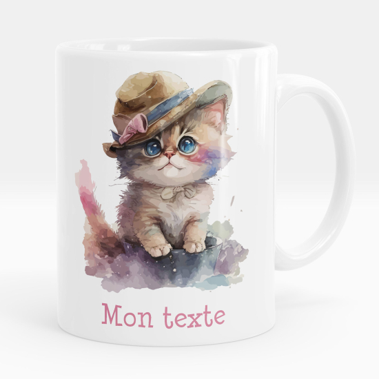 Personalisierte Tasse - Kätzchen mit Hut
