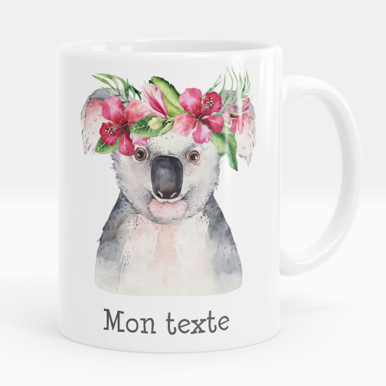Personalisierte Tasse - Koala Blumen