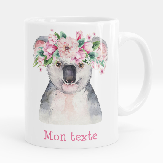 Personalisierte Tasse - Koala Blumen