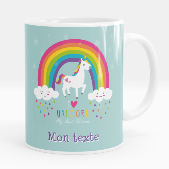 Personalisierte Tasse - Regenbogen Einhorn